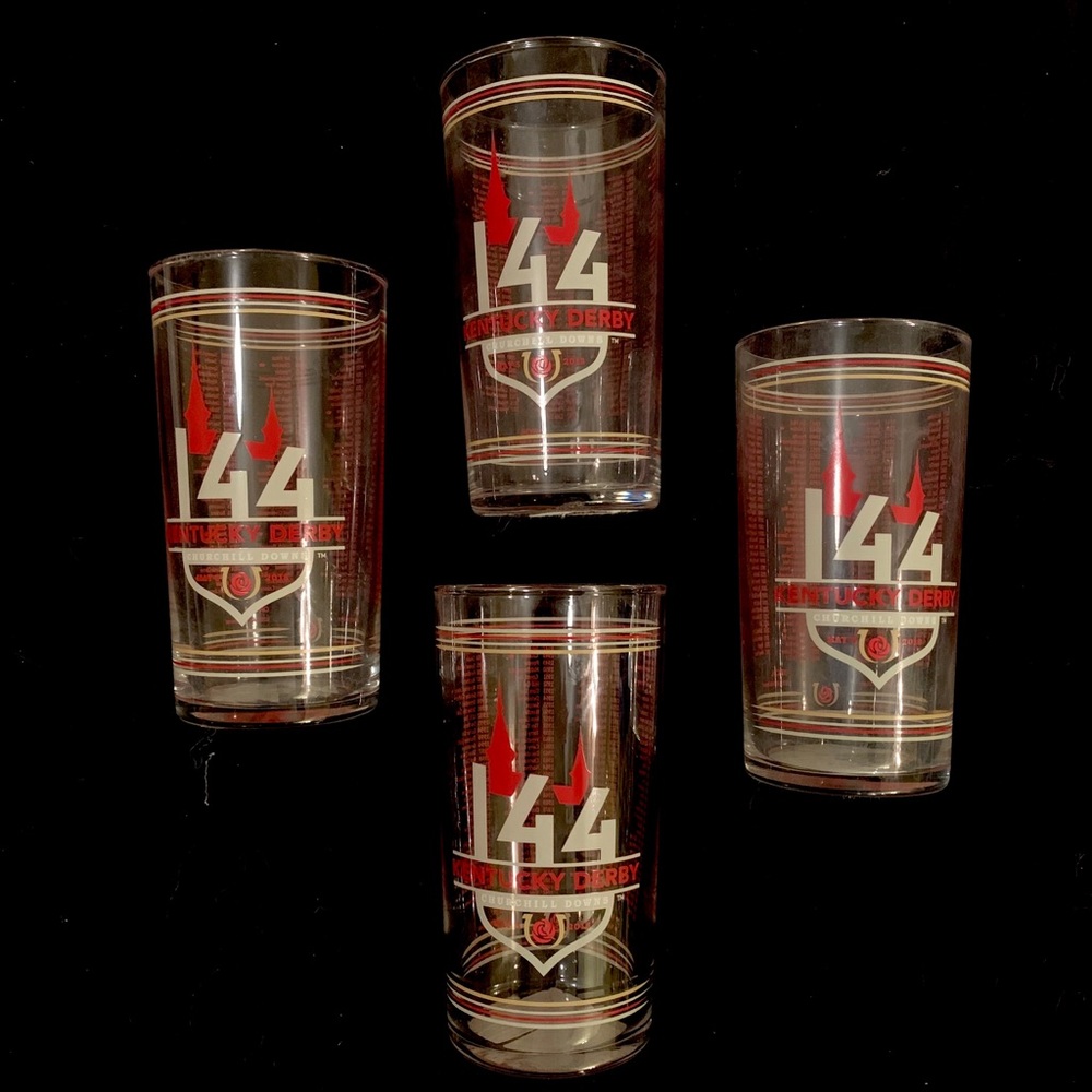 4 Official Kentucky Derby Glasses.